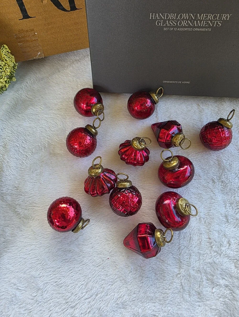 RESTORATION HARDWARE Handblown Mercury Glass Ornament - RED